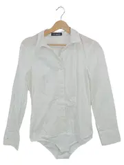 Vorschaubild 1 von Damen Hemdbluse Body Langarm Weiß Business Gr. UNI