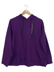 Vorschaubild 1 von Kapuzenpullover Damen Gr. 40 Lila Casual Hoodie
