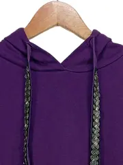 Vorschaubild 2 von Kapuzenpullover Damen Gr. 40 Lila Casual Hoodie