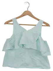Vorschaubild 1 von Kinder Freizeitkleid Gr. 164 Blau Feminin Rüschen Baumwolle