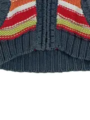 Vorschaubild 3 von Baby Strickjacke Gr. 62 Mehrfarbig Gestreift mit Kapuze