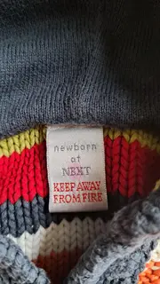 Vorschaubild 4 von Baby Strickjacke Gr. 62 Mehrfarbig Gestreift mit Kapuze