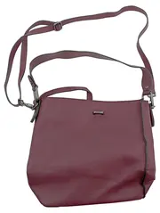 Vorschaubild 1 von Damen Umhängetasche Bordeauxrot Kunstleder Crossbody Bag 32x28cm