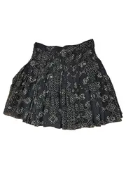 Vorschaubild 6 von Damen Faltenrock Gr. 34;XS Schwarz Grafisch Casual Minirock