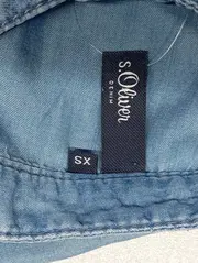 Vorschaubild 3 von Damen Bluse Gr. 34/XS Blau Lyocell Denim Casual Kurzarm