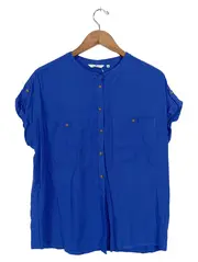 Vorschaubild 1 von Damen Bluse Gr. 38;M Blau Kurzarm Casual