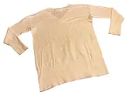 Vorschaubild 3 von Damen Pullover V-Ausschnitt Weiß Gr. XS Langarm Basic Strick