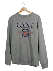 Vorschaubild 1 von Herren Sweatshirt Grau L Logo-Print Baumwolle Polyester