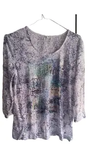 Vorschaubild 1 von Damen Langarmshirt Gr. 40/L Mehrfarbig Casual