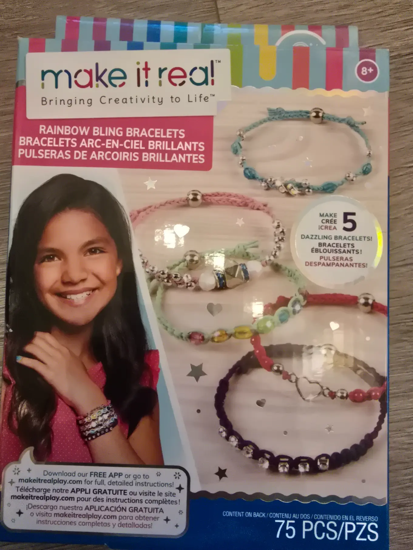 MAKE IT REAL Armband-Set Rainbow Bling Kreativ Bastelset Kinder Mehrfarbig