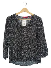 Vorschaubild 1 von Damen Bluse Gr. 36 Schwarz Weiß Gemustert Casual 3/4 Arm