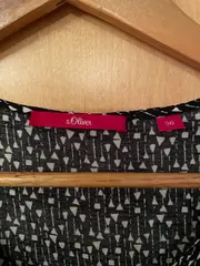 Vorschaubild 3 von Damen Bluse Gr. 36 Schwarz Weiß Gemustert Casual 3/4 Arm