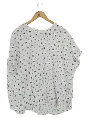 Vorschaubild 1 von Damen Bluse Gr. 40/L Weiß Grafisch Viskose Modern