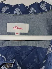 Vorschaubild 5 von Herren Kurzarmhemd Muster Blau Gr. XXL Freizeit Baumwolle