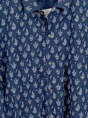 Vorschaubild 2 von Herren Kurzarmhemd Muster Blau Gr. XXL Freizeit Baumwolle