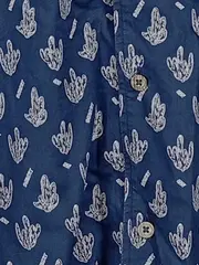 Vorschaubild 3 von Herren Kurzarmhemd Muster Blau Gr. XXL Freizeit Baumwolle