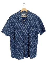 Vorschaubild 1 von Herren Kurzarmhemd Muster Blau Gr. XXL Freizeit Baumwolle