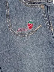 Vorschaubild 3 von Mädchen Jeans Shorts Erdbeer-Applikation Gr. 50-53 Blau Casual