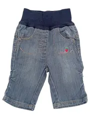 Vorschaubild 1 von Mädchen Jeans Shorts Erdbeer-Applikation Gr. 50-53 Blau Casual