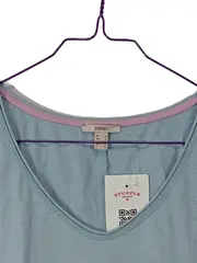 Vorschaubild 4 von Damen T-Shirt V-Ausschnitt Kurzarm Hellblau Gr. S