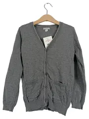 Vorschaubild 1 von Strickjacke Kinder Grau Gr. 116 Basic Baumwolle Rippstrick