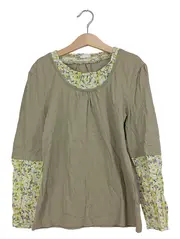 Vorschaubild 1 von Kinder Langarmshirt Grün Blumenmuster Gr. 152 Casual