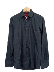 Vorschaubild 1 von Herren Business Hemd Schwarz Gr. 38 Slim Fit Langarm