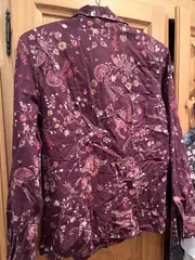 Vorschaubild 5 von Damen Hemdbluse Gr. 38 Lila Florales Muster Feminin