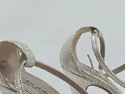 Vorschaubild 4 von Damen Sandaletten Silber Gr. 39 Elegant High Heels Plateau Party Schuhe