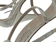 Vorschaubild 3 von Damen Sandaletten Silber Gr. 39 Elegant High Heels Plateau Party Schuhe