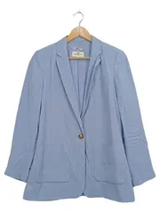 Vorschaubild 1 von Damen Blazer Sakko Gr. 38 Hellblau Viskose Business