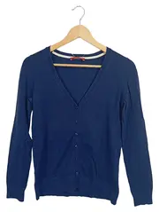 Vorschaubild 1 von EDC Damen Strickjacke Blau Gr. 34/XS Casual V-Ausschnitt Knopfleiste