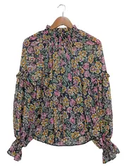 Vorschaubild 1 von Damen Bluse 38 M Mehrfarbig Blumenmuster Feminin Rüschen