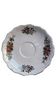 Vorschaubild 1 von Untertasse Porzellan Weiß Blumenmuster 15 cm Traditionell