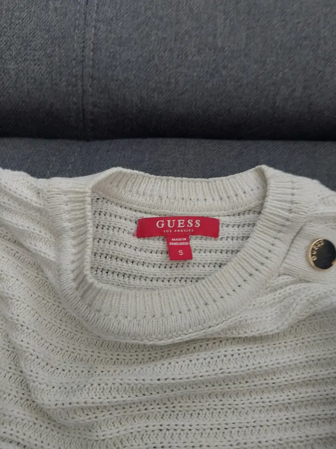 GUESS Damen Pullover gestreift maritim Baumwolle S (36) Langarm