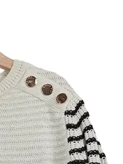 Vorschaubild 2 von Damen Pullover gestreift maritim Baumwolle Gr. S (36) Langarm