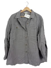 Vorschaubild 1 von Damen Hemdbluse Leinen Grau Gr. 42/XL Casual
