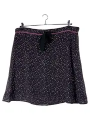 Vorschaubild 1 von A-Linienrock Damen Lila Blumenmuster Schleife Gr. 44 Freizeit