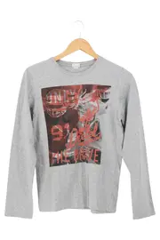 Vorschaubild 1 von Langarmshirt Kinder 164 Grau Casual Urban Baumwolle Print