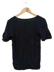 Vorschaubild 2 von Damen T-Shirt Schwarz Gr. 34/XS Klassisch Elegant Rüschenärmel