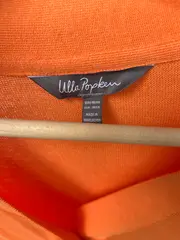 Vorschaubild 3 von Damen Strickjacke Orange Gr. 46 Langarm Casual Rippstrick