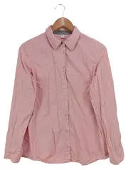 Vorschaubild 1 von Damen Bluse Gr. 40 Rosa Klassisch Langarm Ellenbogen-Patches