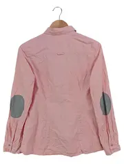 Vorschaubild 2 von Damen Bluse Gr. 40 Rosa Klassisch Langarm Ellenbogen-Patches