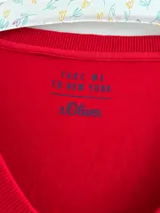 Vorschaubild 2 von Damen Langarmshirt Rot V-Ausschnitt 3, 4 Arm Gr. 38 Viskose
