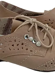 Vorschaubild 2 von Damen Schnürschuhe Gr. 39 Beige Casual Lochmuster Frühjahr/Sommer
