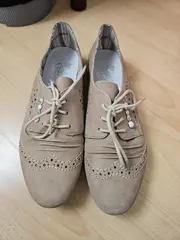 Vorschaubild 3 von Damen Schnürschuhe Gr. 39 Beige Casual Lochmuster Frühjahr/Sommer