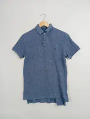 Vorschaubild 2 von Herren Poloshirt S Blau Baumwolle Casual