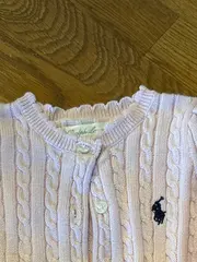 Vorschaubild 6 von Strickjacke Rosa Zopfstrick Gr. 80 Mädchen Baumwolle
