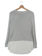 Vorschaubild 2 von edc Damen Pullover Grau 32/XS Viskose Layer-Look Langarm Casual