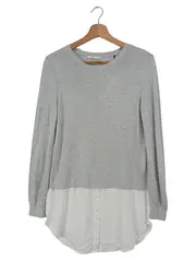Vorschaubild 1 von edc Damen Pullover Grau 32/XS Viskose Layer-Look Langarm Casual